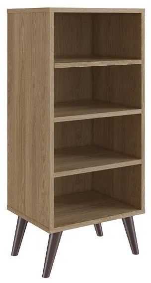 Estante Livreiro Retrô com 4 Prateleiras Sala Quarto Oak