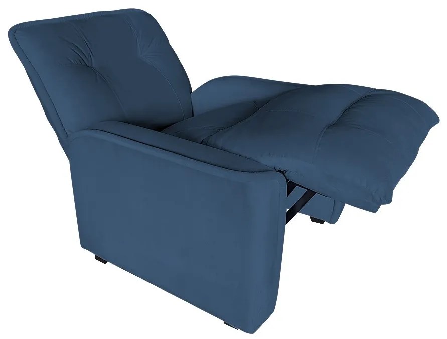 Poltrona do Papai Reclinável Orion Suede Azul Marinho - Sheep Estofados - Azul escuro