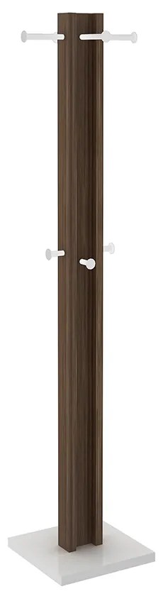 Cabideiro para Quarto Sala de Estar AZ1018 MDP Nogal/Branco G69 - Gran Belo