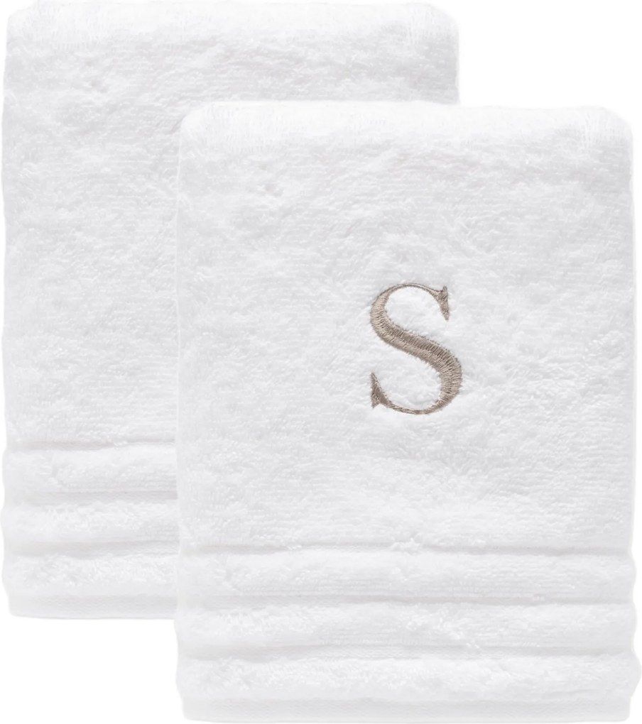 Jogo 02 Toalhas de Rosto Trussardi 100% Algodão Imperiale  Branco