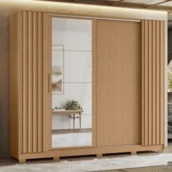 Guarda Roupa Casal 270cm 4 Espelhos Jacarandá Flex Off/Freijó - Albatr