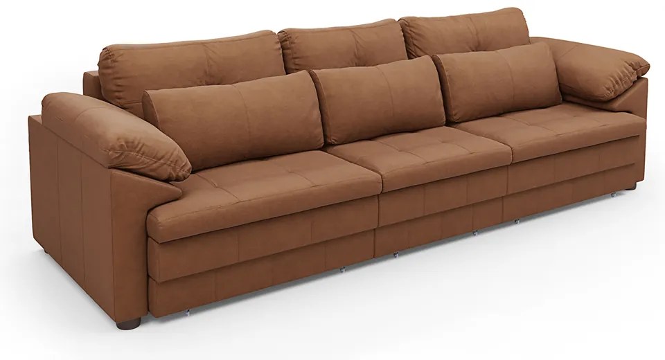 Sofá Retrátil Elétrico Sala de Estar Nolan Bipartido 257cm Conforto Premium em Couro Mel Manchado G58 - Gran Belo