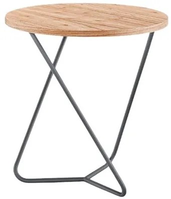Mesa Lateral Cloe Tampo Cinamomo Base Cinza Fosco 48cm - 77372 Sun House