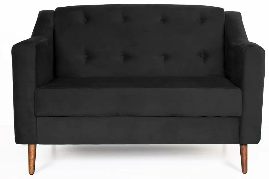 Namoradeira Bruna Pé Palito Suede Preto Elegante