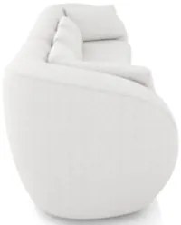 Sofá 3 Lugares 272cm Orgânico Pé Madeira Yume Bouclê Branco Z55 - Mpoz