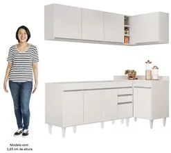 Armário de Cozinha Modulado de Canto Esquerdo 4 Peças CP49 Balcão sem