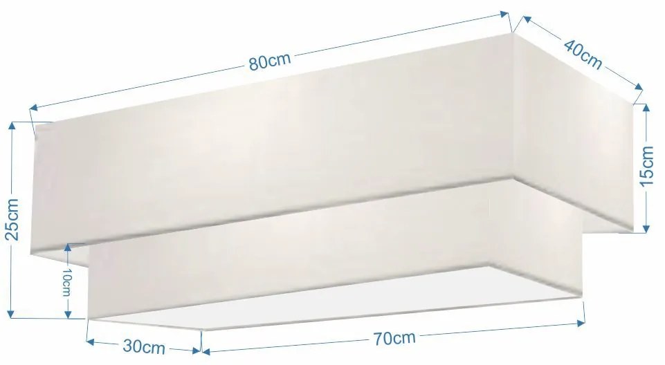 Plafon Para Banheiro Retangular SB-3071 Cúpula Cor Branco