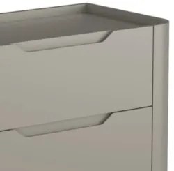 Mesa Cabeceira Quarto 68cm 3 Gavetas Blen Grigio/Dourado I06 - Mpozena