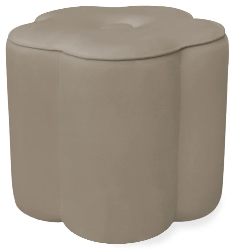 Puff Decorativo Flor Veludo - Nude