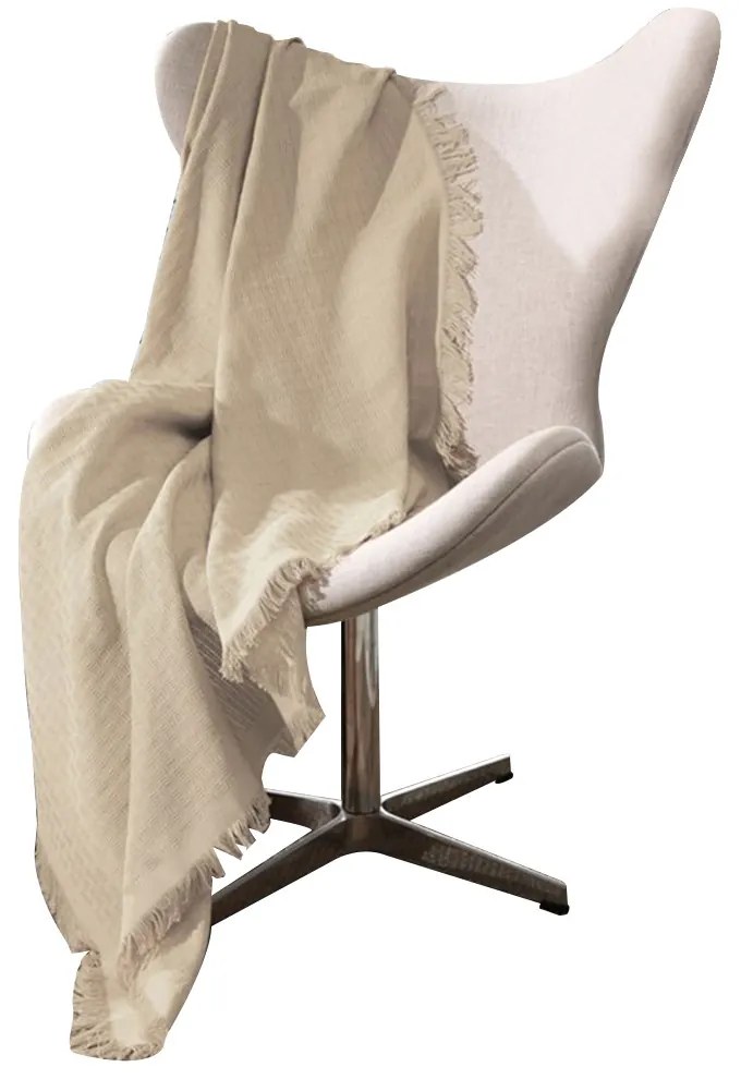 Manta de Algodão Unicolor Liso Bege 150 x 210 cm - D'Rossi