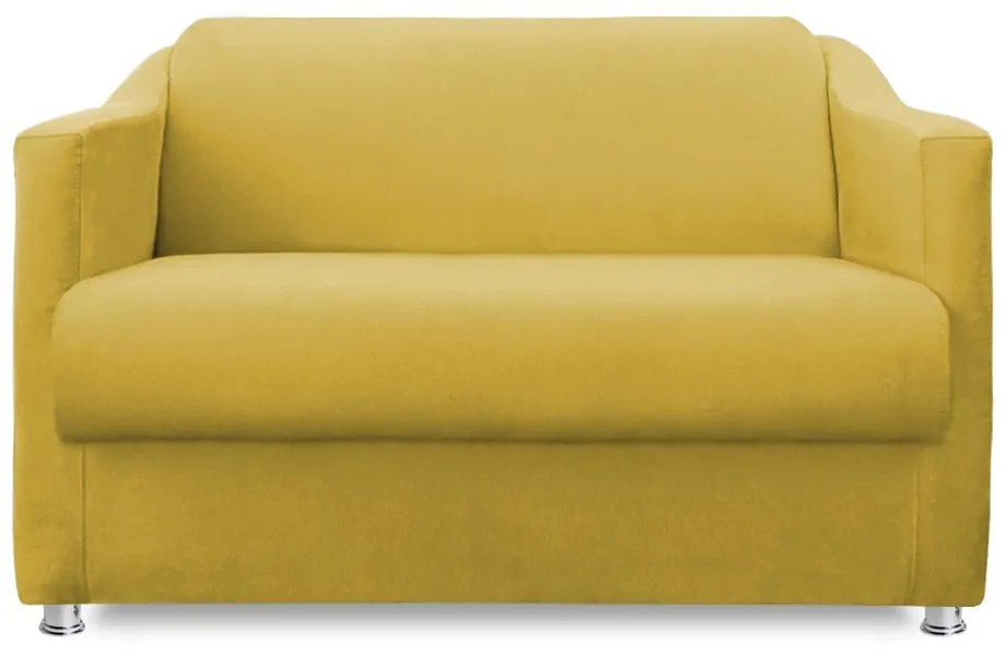 Namoradeira Cecilia 2 Lugares Suede Amarelo 1,20 m Decorativa Sala Recepção