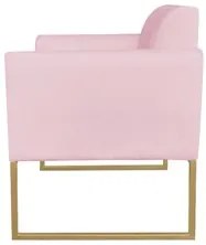 Kit 2 Poltronas Decorativas Base Industrial Dourada Maressa S19 Suede