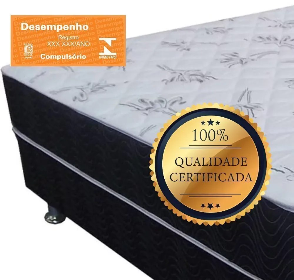 Cama Box Conjugado Ortopédico Casal 138X188X43Cm Orthovida (Cinza)