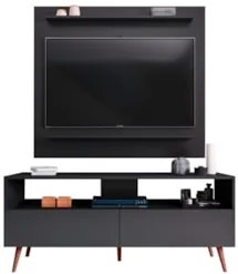 Painel para TV 50 Pol Senna e Rack Bancada 136cm Versa Z34 Preto - Mpo