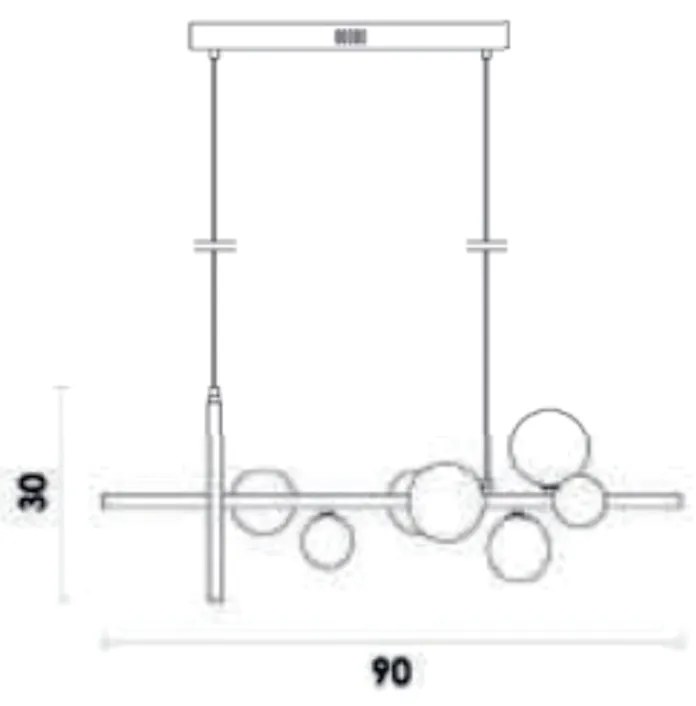 Pendente Versus 30X28X90Cm Metal Preto E Vidro Transparente 07Xg9 + Le...