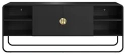 Rack Bancada Tv 65 Pol 150cm 2 Portas Mario Nero/Preto A10  - Mpozenat