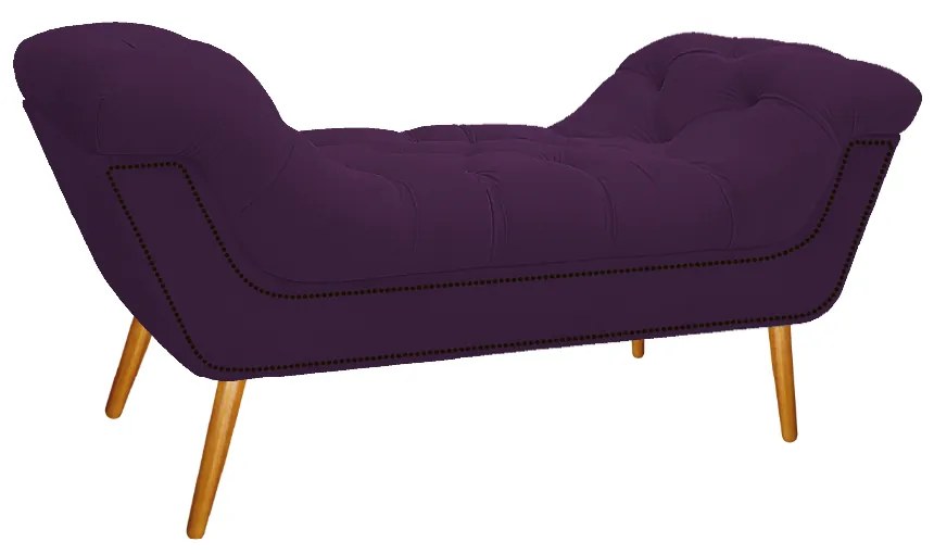 Kit Cabeceira e Calçadeira Veneza 100 cm Solteiro Suede Roxo - ADJ Decor