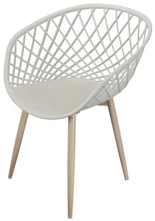 Cadeira Leroy em Polipropileno Fendi com Base Aco cor Madeira - 68730 Sun House