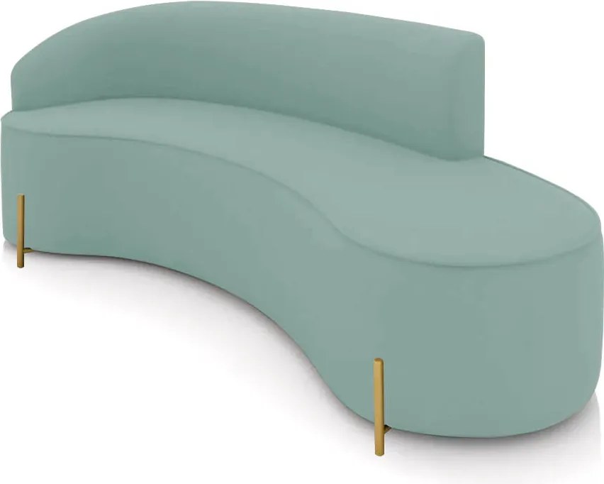 Sofá 4 Lugares Orgânico 220cm Pé Dourado Morgan Veludo/Cotelê - Menta