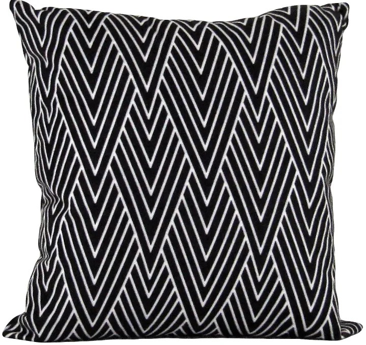 Capa almofada LYON Veludo estampado Chevron Preto 50x50cm