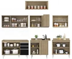 Armário de Cozinha Modulado de Canto 7 Peças CP19 Balcão sem Tampo Cas
