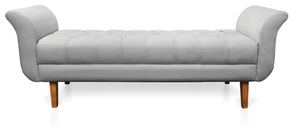Recamier Olinda Suede 160 cm Pés Chanfrado Castanhos - D'Rossi - Cinza