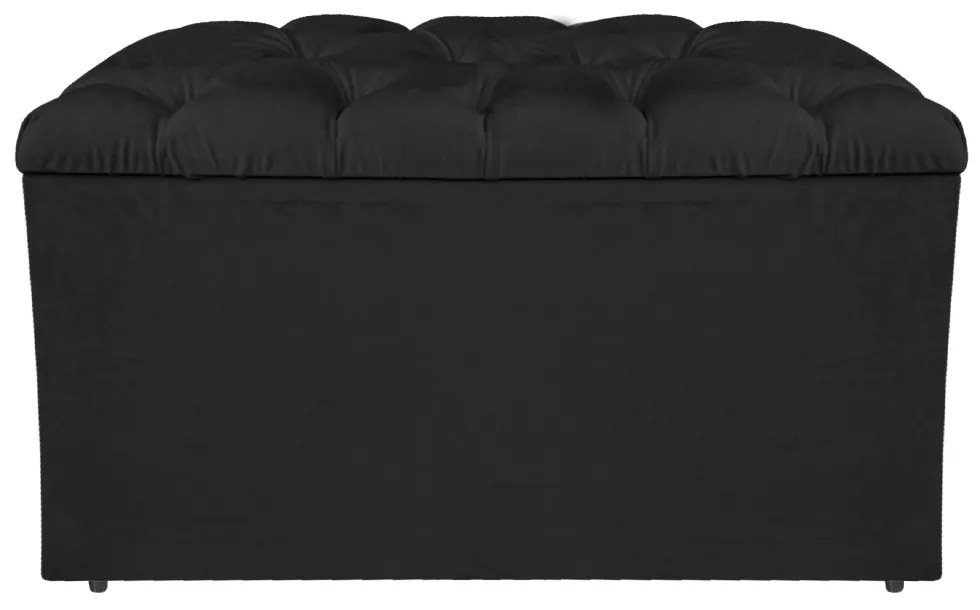 Calçadeira Estofada Liverpool 90 cm Solteiro Suede Preto - ADJ Decor