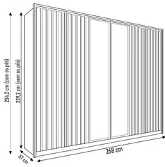 Guarda Roupa Casal 6 Portas 4 Gavetas Turium C01 Buriti/Fendi - Mpozen