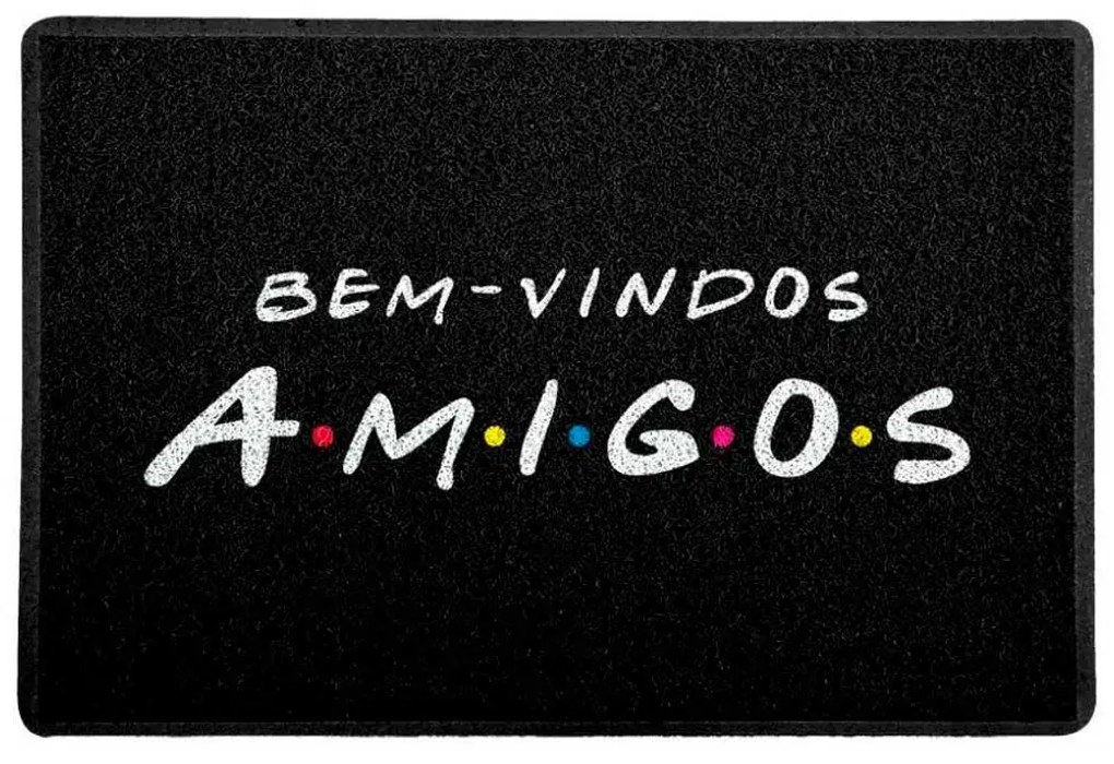 Capacho Geek Friends Bem Vindo Amigos Preto