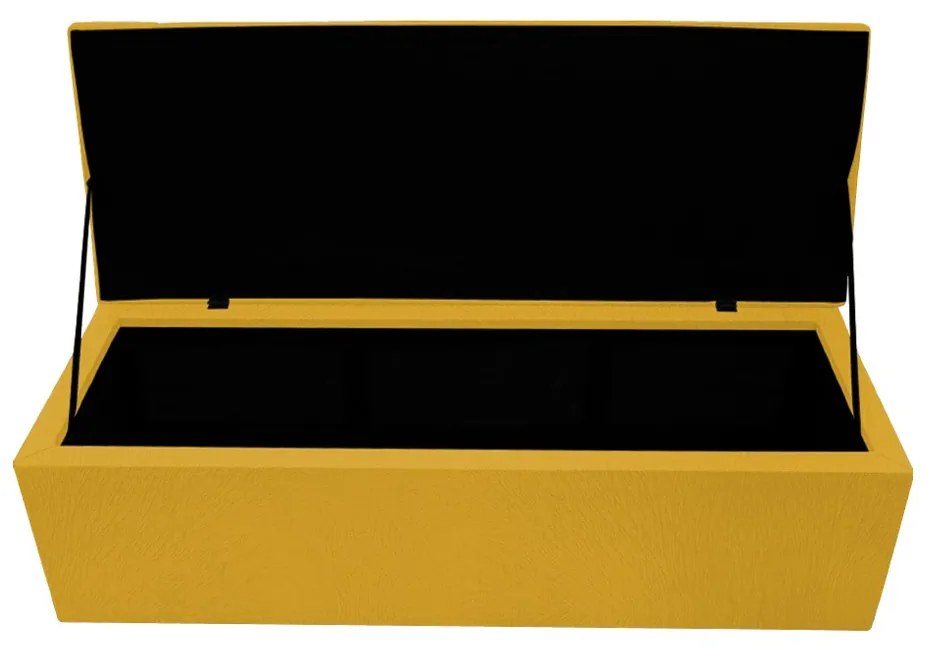 Calçadeira Copenhague 140 cm Casal Suede Amarelo - ADJ Decor