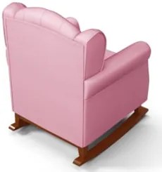 Poltrona de Amamentação Base Madeira Balanço Lucy Z39 Sintético Rosa -