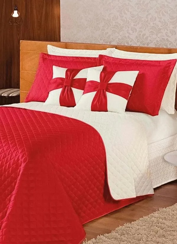 Jogo de Cobre Leito Vermelho Casal 5 Peças