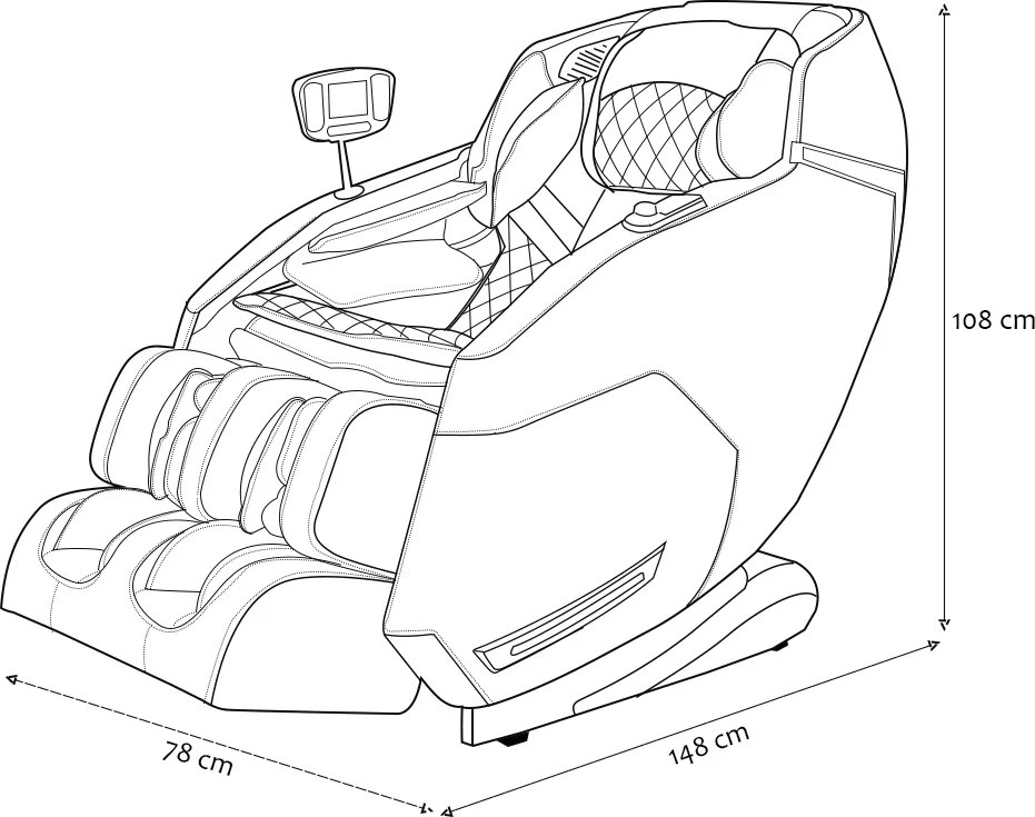 Poltrona de Massagem Elétrica Reclinação Gravidade Zero 3D Marvin Tela LCD PU Bege G94 - Gran Belo