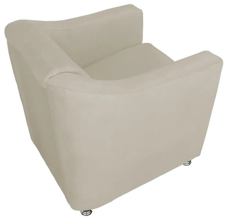 Poltrona Decorativa Cecilia Suede Bege