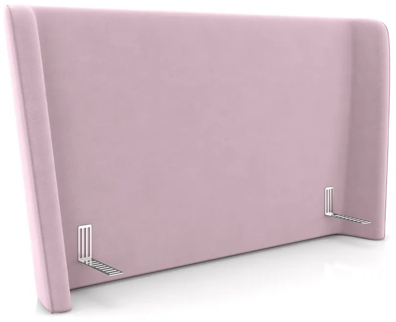 Cabeceira Design para Cama de Casal Torres Pés em Madeira Veludo Rosê G91 - Gran Belo