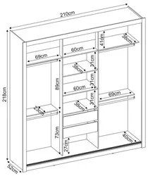 Guarda Roupa 3 Portas 2 Gavetas Residence D02 Branco - Mpozenato