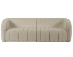 Sofá Living Decorativo 3 Lugares 252cm Meris Z32 Boucle Bege - Mpozena