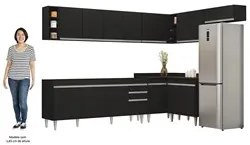 Armário de Cozinha Modulado de Canto 8 Peças CP25 Balcão sem Tampo Pre
