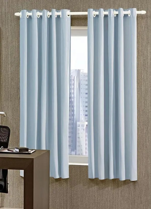 Cortina Corta Luz Pratika Azul 260x170 cm
