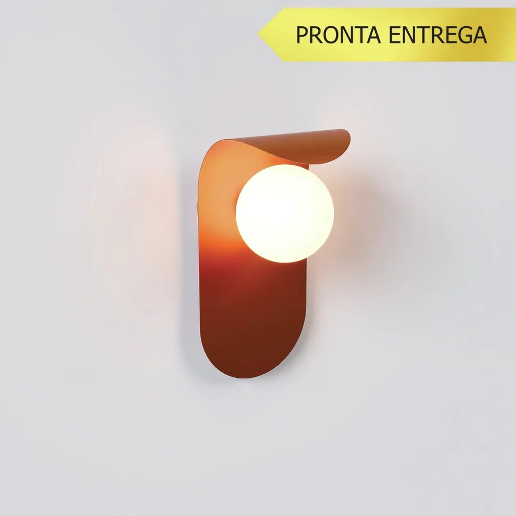 Arandela Wave 14X14X28Cm Aluminio E Globo Ø10Cm Rosca 01Xg9 - Qimporta... (COBRE)