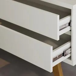 Painel para TV 75 Pol Chile e Rack Bancada Itália C05 Off White Matte/