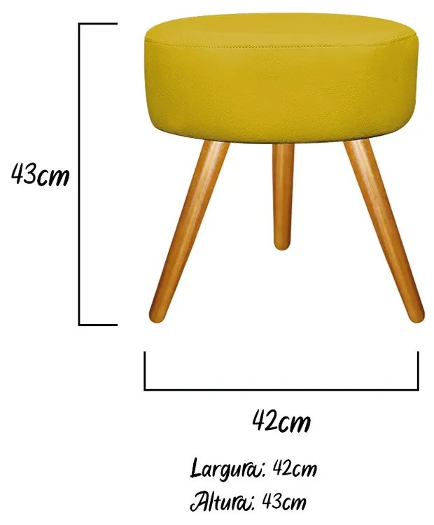 Kit 02 Puffs Sofia Palito Mel Suede Amarelo - ADJ Decor