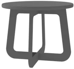 Mesa Centro Redonda 59cm Para Sala MDF Rexxar Grafite A09 - Mpozenato