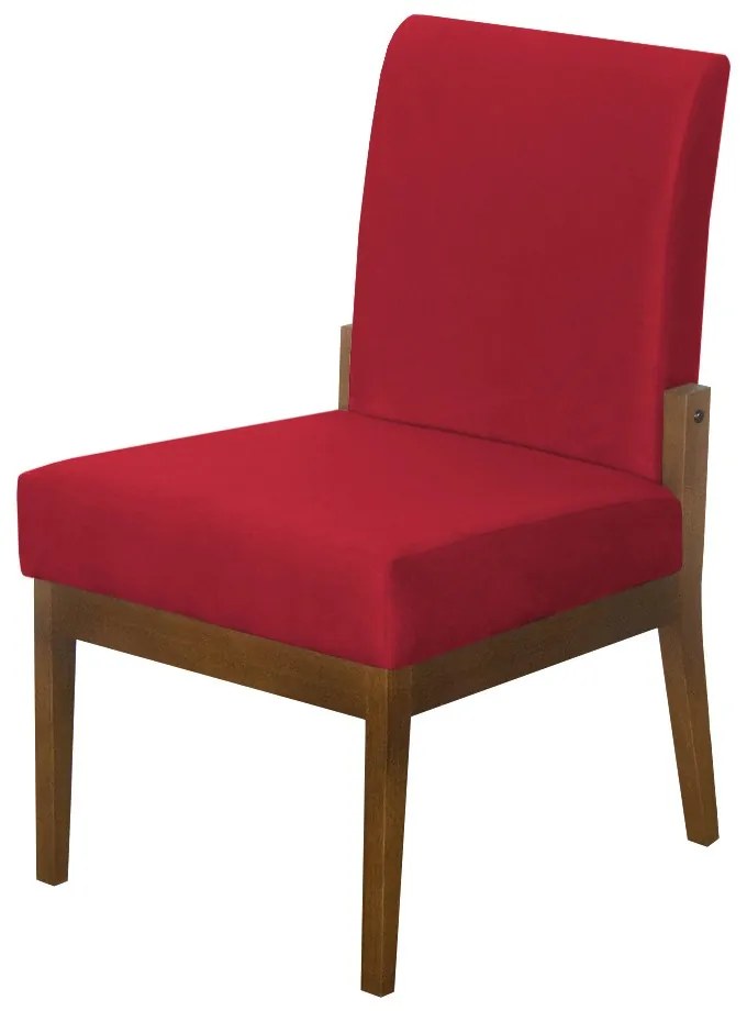 Kit 06 Cadeiras de Jantar Helena Suede Vermelho