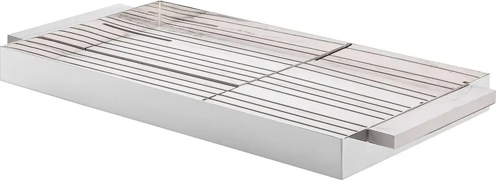 Bandeja Retangular Poiesis Prata St. James  - Fundo VIS Branco  Fundo VIS Branco