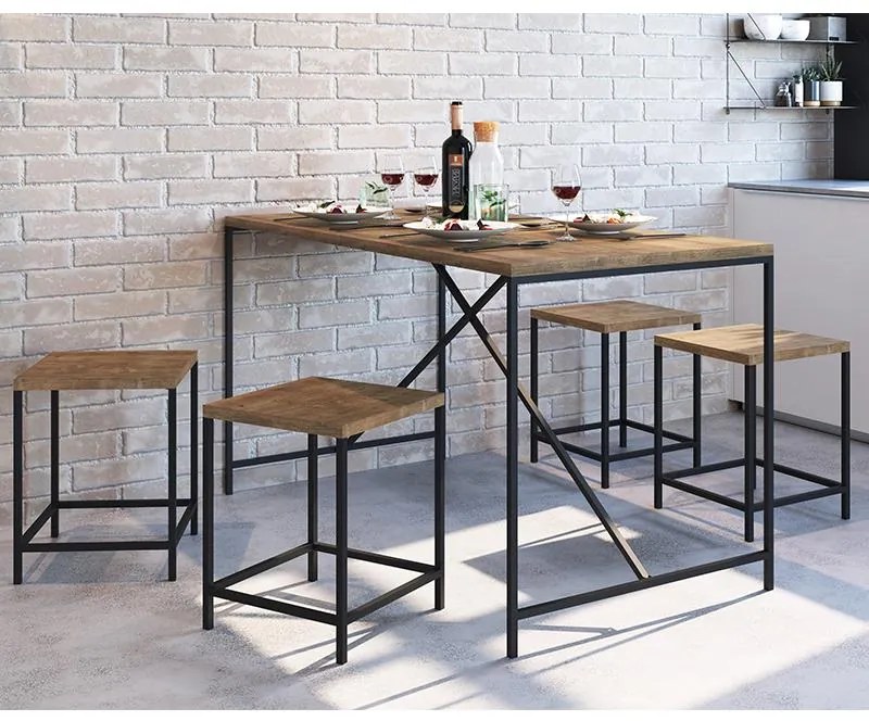 Mesa Para Sala De Jantar Industrial Retangular Vermont