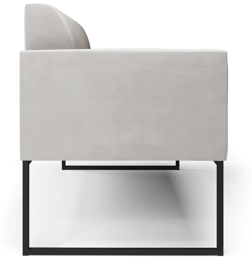 Sofá Namoradeira Base Industrial Preto Marisa Veludo D03 - DRossi - Cinza