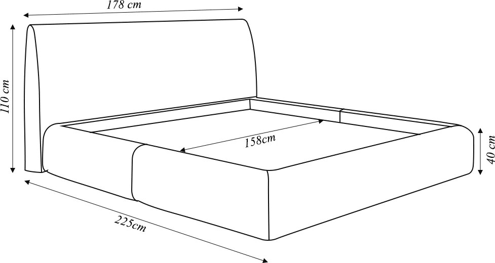 Cama com Cabeceira Pagani Queen Base no Chão Bouclê Bege G92 - Gran Belo