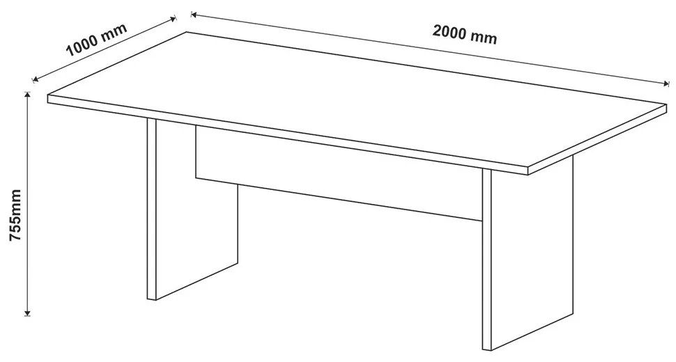 Mesa de Reunião para Escritório Home Office ME4119 MDP Amendoa G69 - Gran Belo