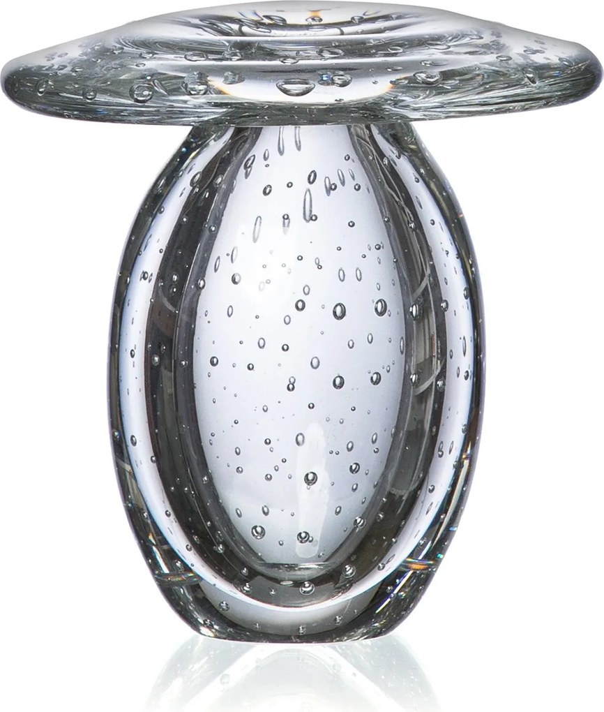 Vaso de Murano Cogumelo M - Cristal Transparente  Cristal Transparente